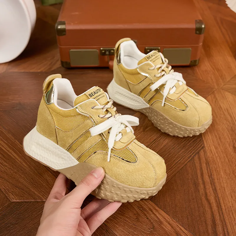 Milan Love Song Height Increasing Abrasion Resistant Slip Resistant Low Top Casual Shoes Women's Solid Color-11