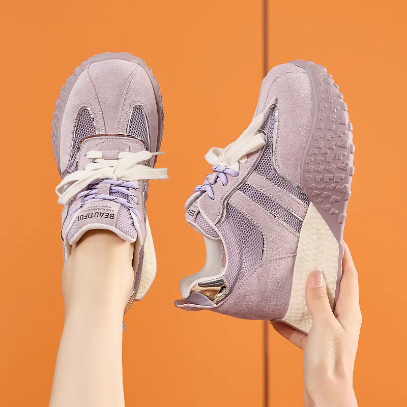 Milan Love Song Height Increasing Abrasion Resistant Slip Resistant Low Top Casual Shoes Women's Solid Color-18