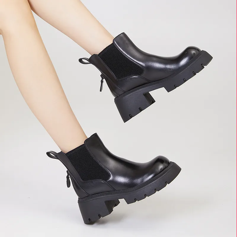 Milan Love Song Knee-High Chelsea Boots 6cm Women's-7