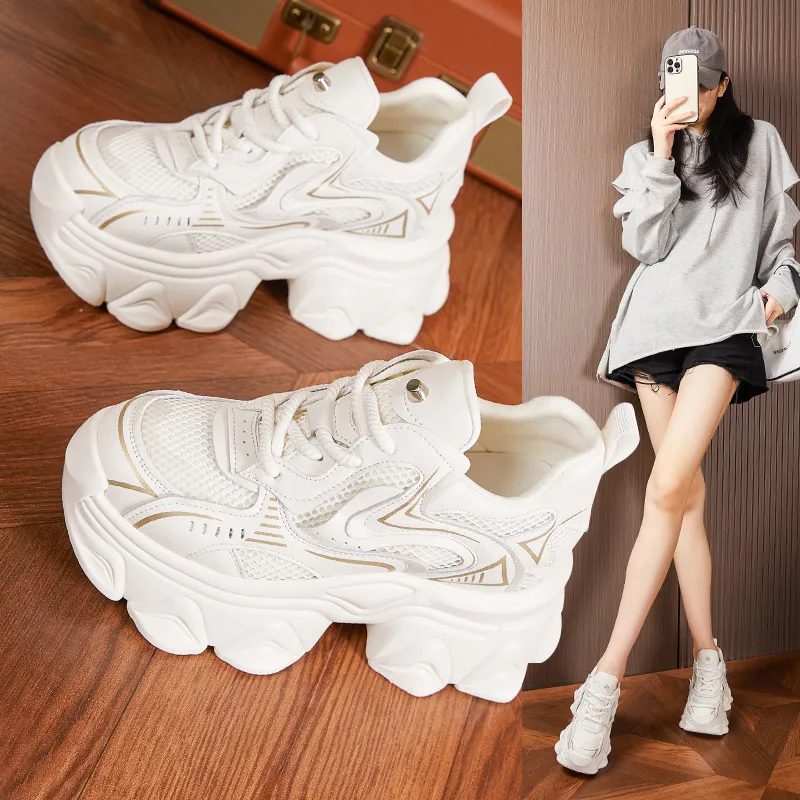 Milan Love Song Anti-Slip And Wear-Resistant Lightweight Low-Top Chunky Sneakers Women's-1