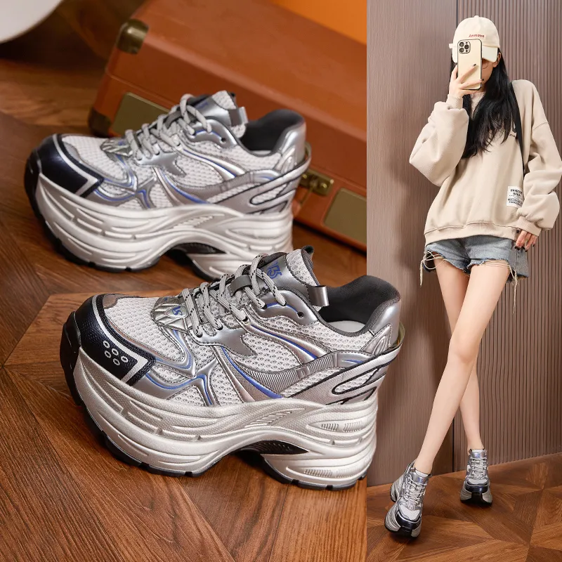Milan Love Song Anti Slip And Wear Resistant Lightweight Low Top Chunky Sneakers Women's-5