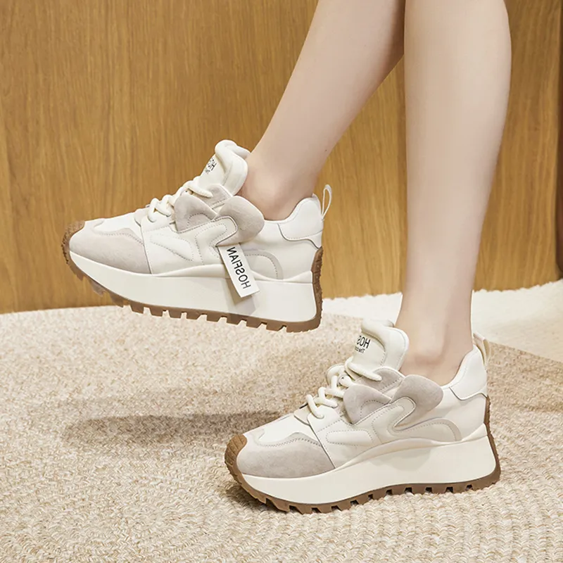 Milan Love Song Cushioning Height Increasing Wear-Resistant Low-Top Casual Shoes 6cm Women's-6