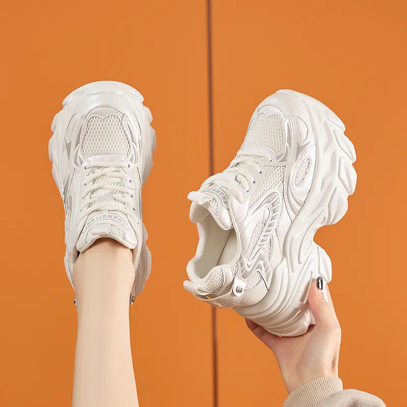 Milan Love Song Cushioned Wear Resistant Height Increasing Low Top Chunky Sneakers Women's-2