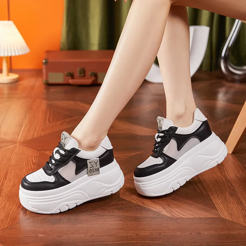 Milan Love Song Cushioning Height Increasing Wear-Resistant Quick Dry Low-Top Skateboard Shoes Women's White-8