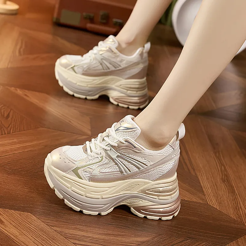 Milan Love Song Wear Resistant Height Increasing Low Top Chunky Sneakers Women's-11