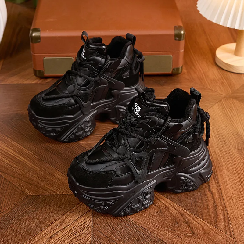 Milan Love Song Wear Resistant Height Increasing Warm Mid Top Chunky Sneakers Women's-6