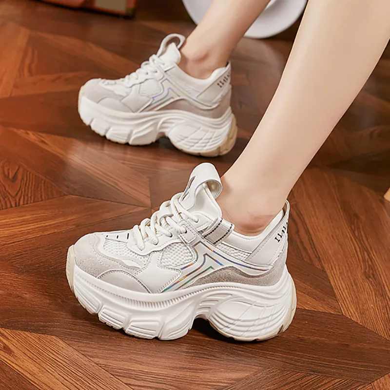 Milan Love Song Anti-Slip Wear-Resistant Breathable Moisture-Wicking Lightweight Low-Top Chunky Sneakers Women's-3