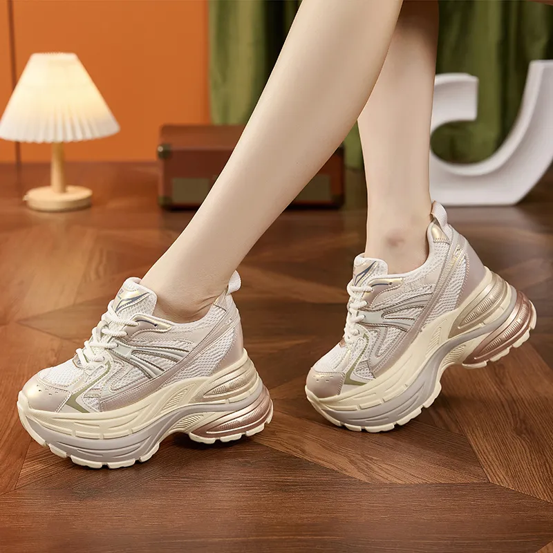 Milan Love Song Wear Resistant Height Increasing Low Top Chunky Sneakers Women's-9
