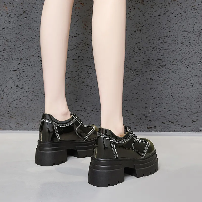 Milan Love Song Chunky Heel High Heels 10cm Women's Black-4