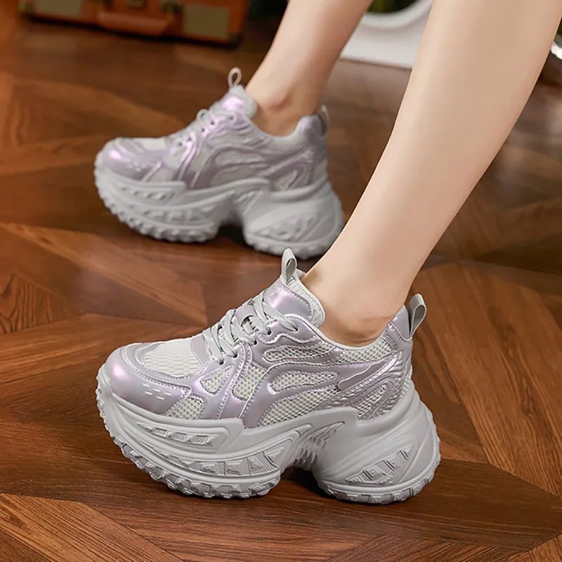Milan Love Song Anti-Slip And Wear-Resistant Breathable Low-Top Chunky Sneakers Women's-11