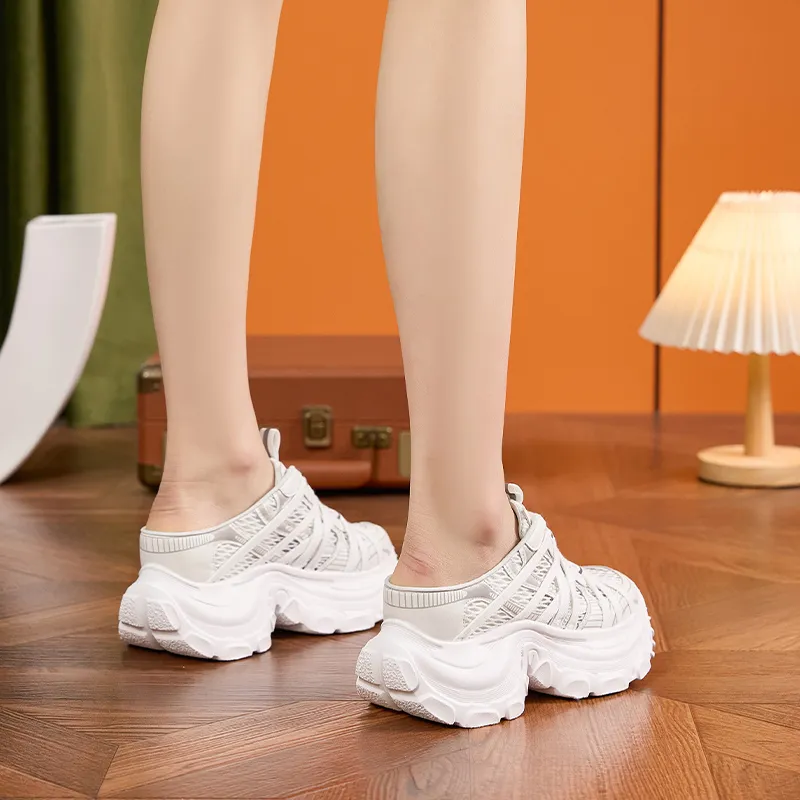 Milan Love Song Stitching Cut Out Quiet Abrasion Resistant Slip Resistant Closed Toe Slippers Women's-12