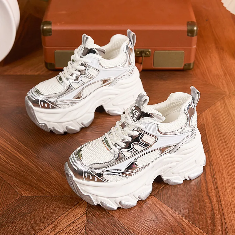 Milan Love Song Wear Resistant Height Increasing Low Top Chunky Sneakers Women's-9