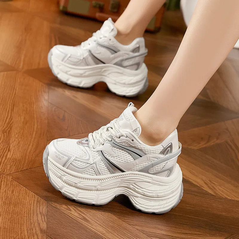 Milan Love Song Wear Resistant Impact Resistant Height Increasing Low Top Chunky Sneakers Women's-2
