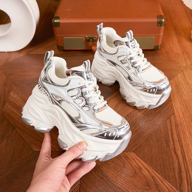 Milan Love Song Wear Resistant Height Increasing Low Top Chunky Sneakers Women's-11