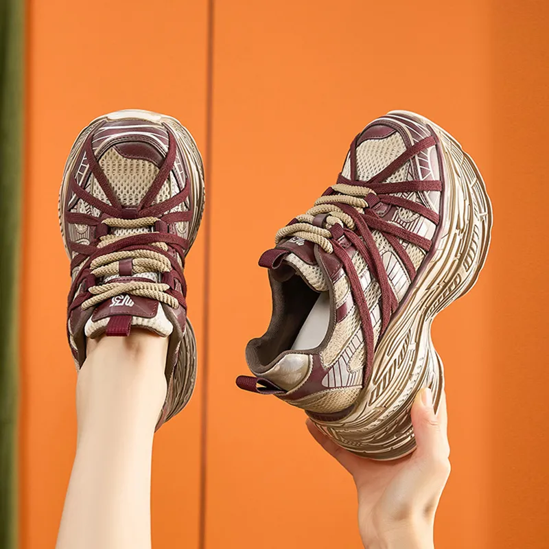Milan Love Song Anti-Slip And Wear-Resistant Breathable Low-Top Chunky Sneakers Women's-2