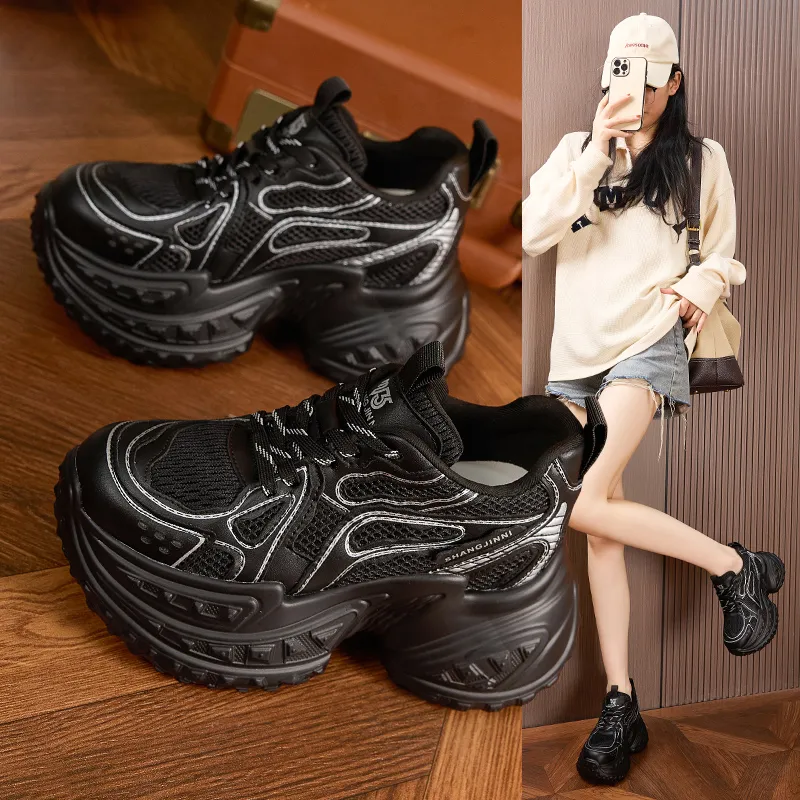 Milan Love Song Anti-Slip And Wear-Resistant Breathable Low-Top Chunky Sneakers Women's-1