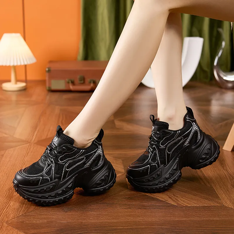 Milan Love Song Anti-Slip And Wear-Resistant Breathable Low-Top Chunky Sneakers Women's-3