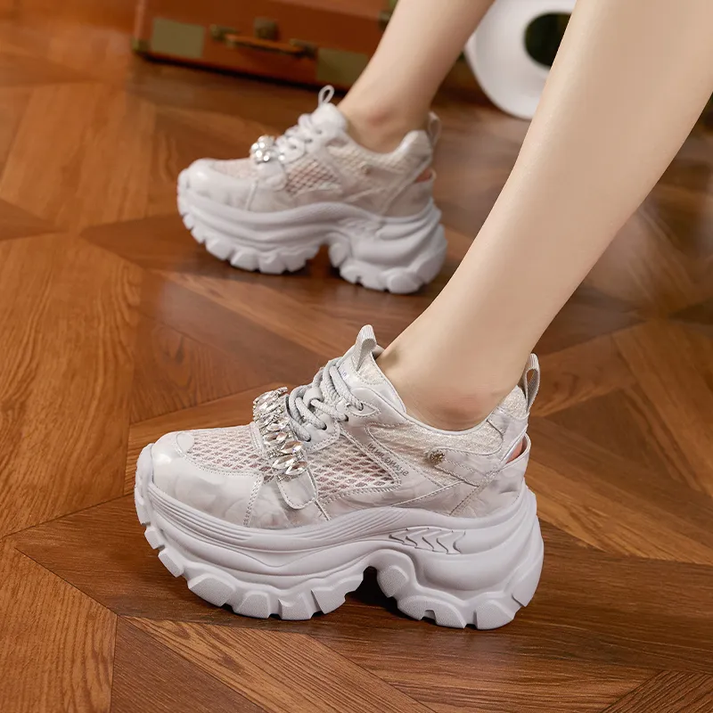 Milan Love Song Cushioning, Slip Resistant, Abrasion Resistant, Lightweight, Breathable Low Top Chunky Sneakers Women's-3