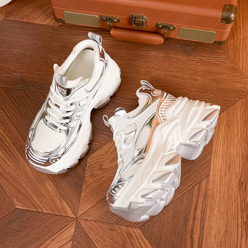 Milan Love Song Wear Resistant Height Increasing Low Top Chunky Sneakers Women's-12