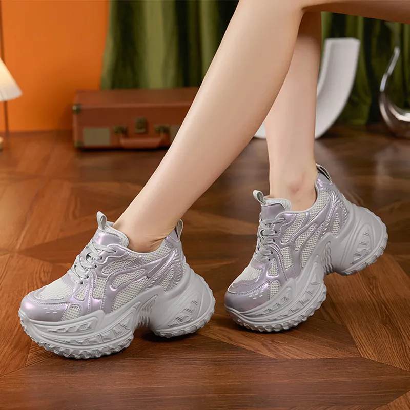 Milan Love Song Anti-Slip And Wear-Resistant Breathable Low-Top Chunky Sneakers Women's-10