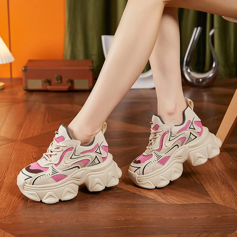 Milan Love Song Anti-Slip And Wear-Resistant Lightweight Low-Top Chunky Sneakers Women's-9
