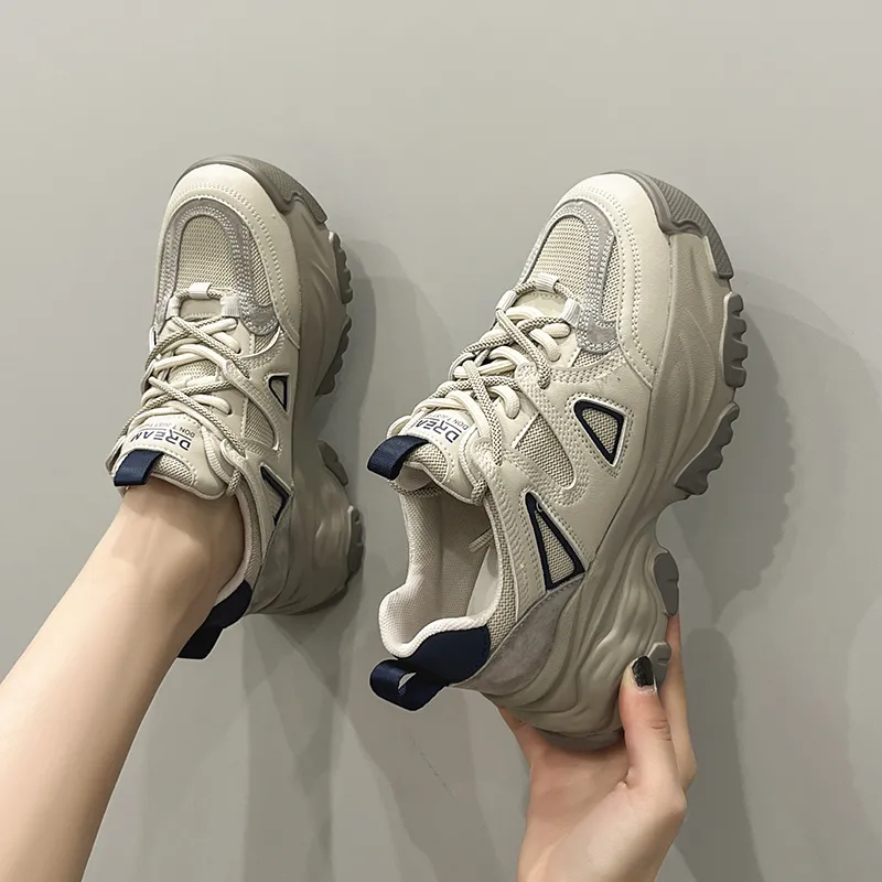 Milan Love Song Cushioning Height Increasing Wear Resistant Low Top Chunky Sneakers 6cm Women's-7