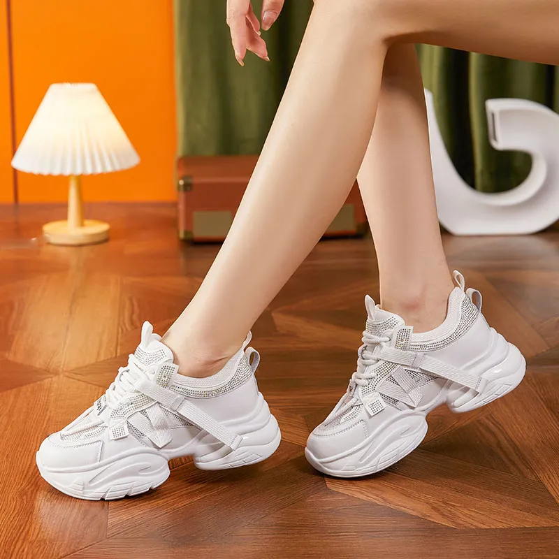 Milan Love Song Wear-resistant And Lightweight Low-Top Chunky Sneakers Women's-5