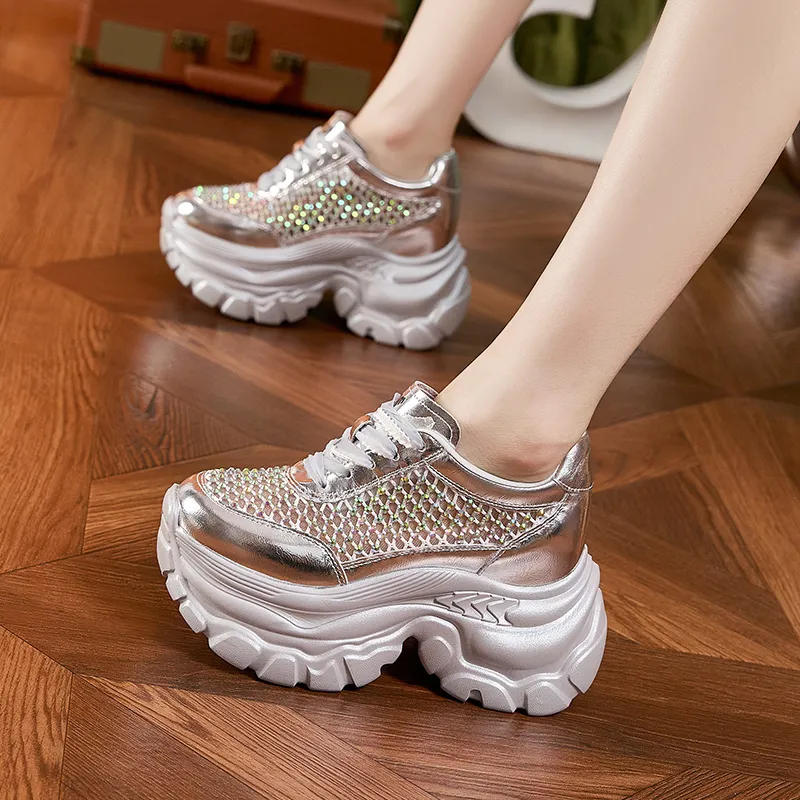 Milan Love Song Shock Absorbers With Abrasion Resistant And Slip Resistant Properties Low Top Chunky Sneakers Women's-13