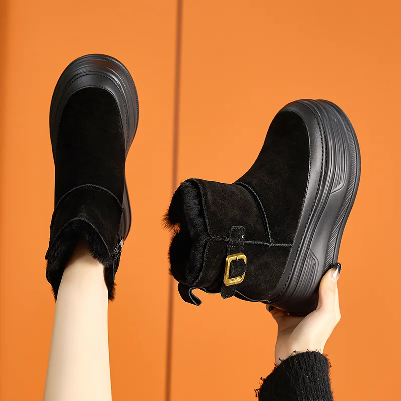 Milan Love Song Warm Height Increasing Short Snow Boots Women's-15