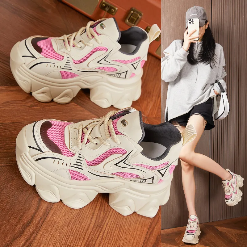 Milan Love Song Anti-Slip And Wear-Resistant Lightweight Low-Top Chunky Sneakers Women's-6