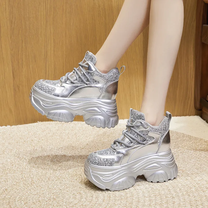 Milan Love Song Lightweight Height Increasing Warm Low-Top Chunky Sneakers Women's-12