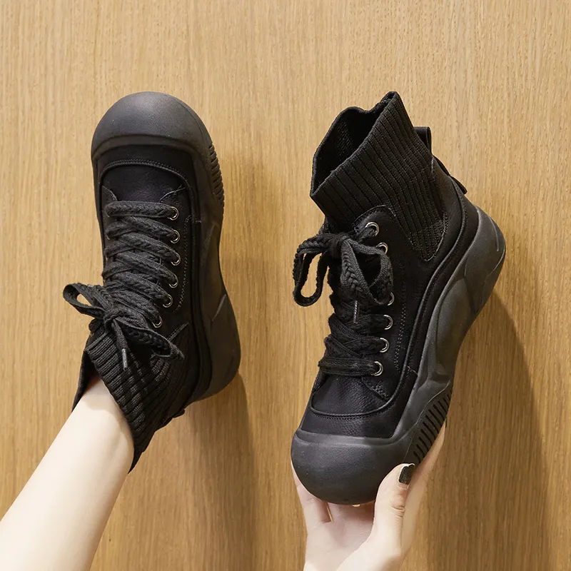 Milan Love Song Wear-Resistant Lightweight Height Increasing High-Top Casual Shoes Women's-8