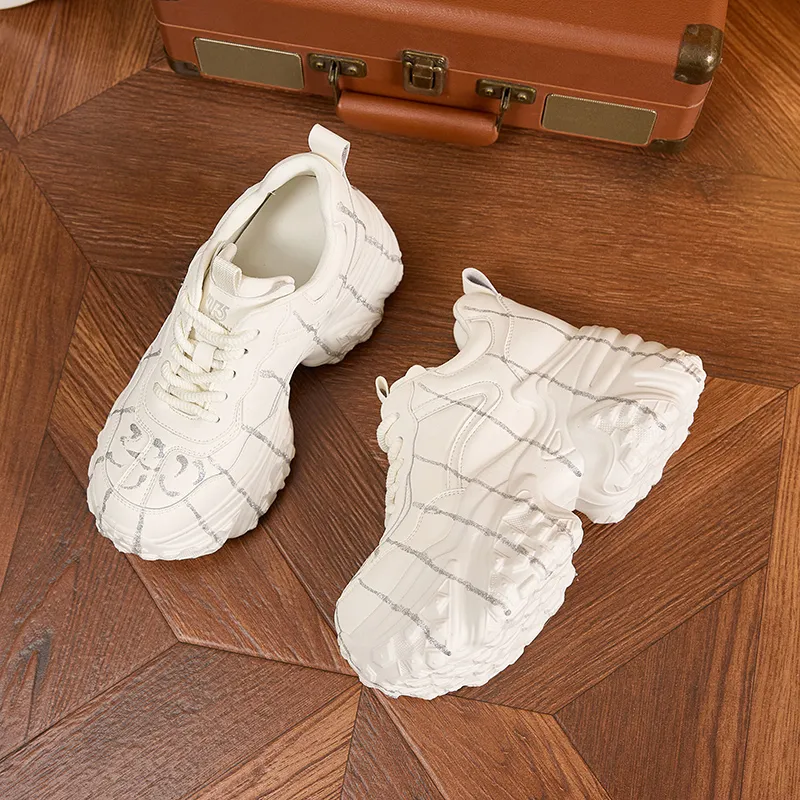 Milan Love Song Wear Resistant Lightweight Height Increasing Low Top Chunky Sneakers Women's-8