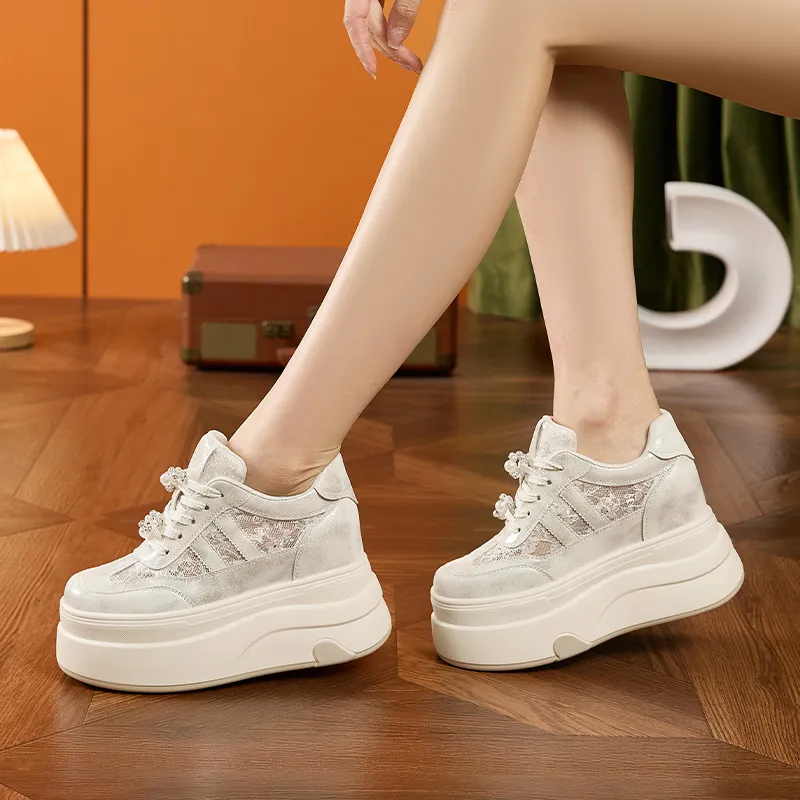 Milan Love Song Anti Slip And Wear Resistant Height Increasing Low Top Casual Shoes Women's-11