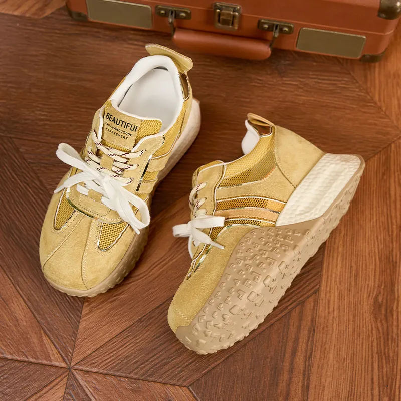 Milan Love Song Height Increasing Abrasion Resistant Slip Resistant Low Top Casual Shoes Women's Solid Color-8