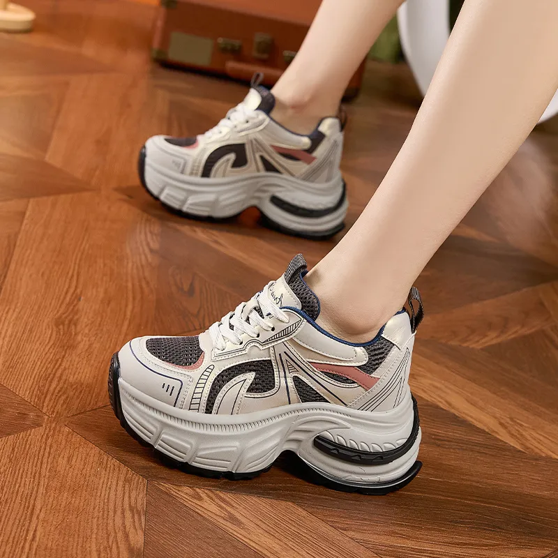 Milan Love Song Cushioning, Slip Resistant, And Abrasion Resistant Low Top Chunky Sneakers Women's-1