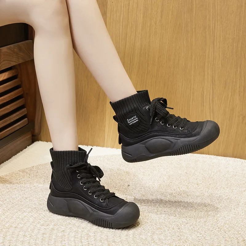 Milan Love Song Wear-Resistant Lightweight Height Increasing High-Top Casual Shoes Women's-5