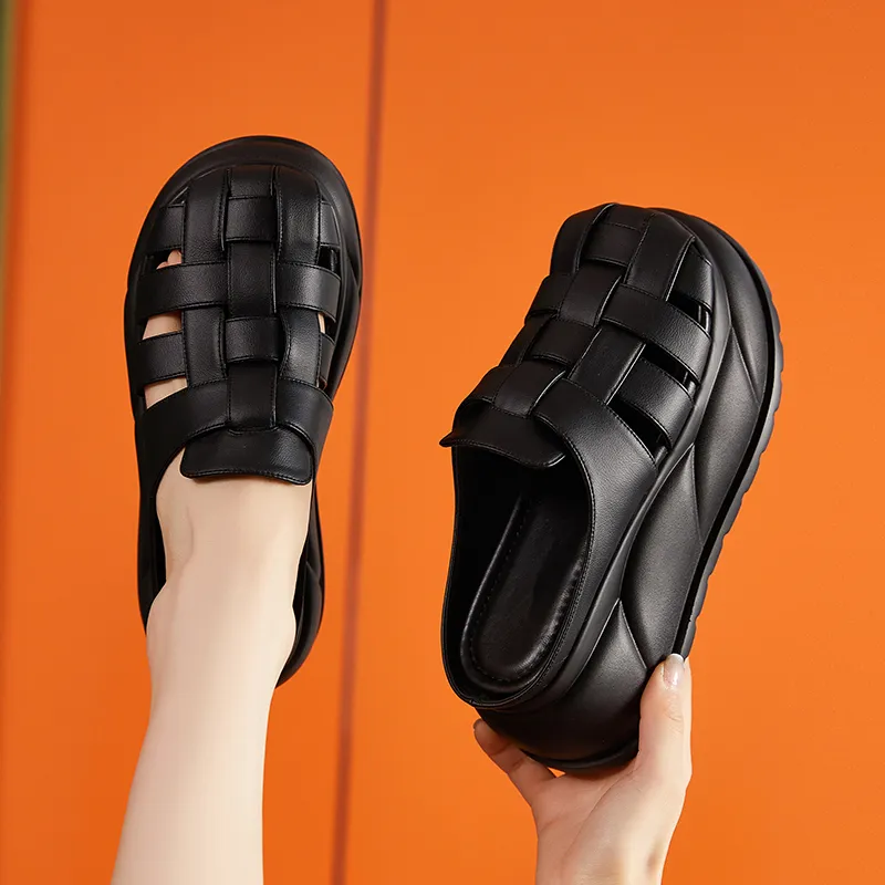 Milan Love Song Quick Drying Slip Resistant Abrasion Resistant Wrap toe Slippers Women's Black-2