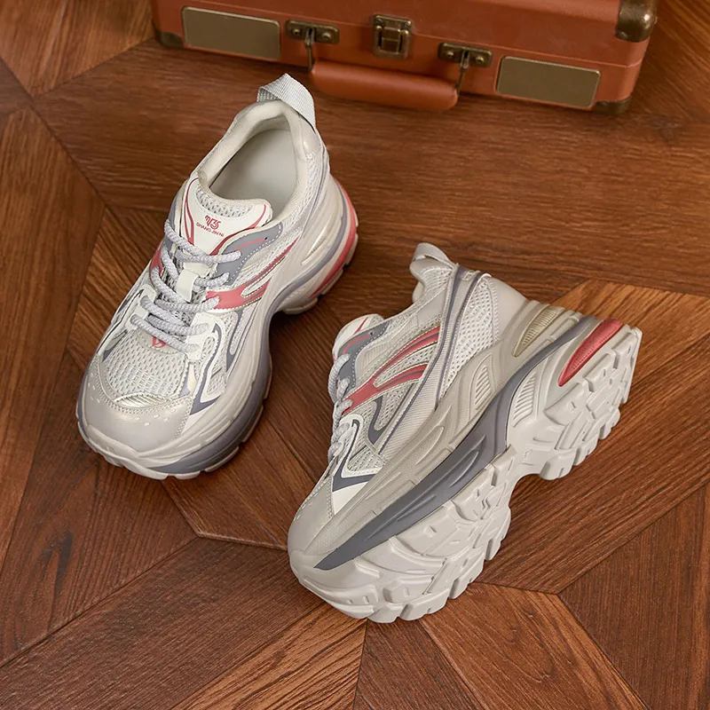 Milan Love Song Wear Resistant Height Increasing Low Top Chunky Sneakers Women's-1