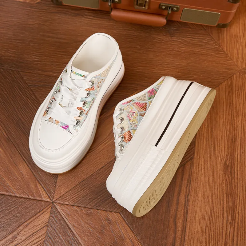 Milan Love Song Embroidery Abrasion Resistant Slip Resistant Closed Toe Slippers Women's-5
