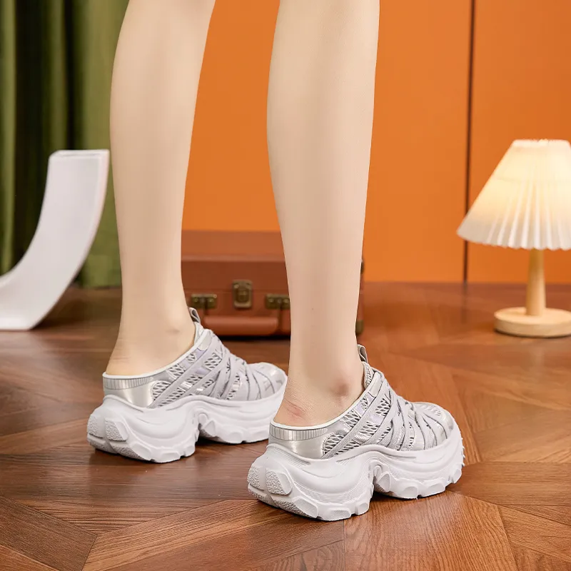 Milan Love Song Stitching Cut Out Quiet Abrasion Resistant Slip Resistant Closed Toe Slippers Women's-2