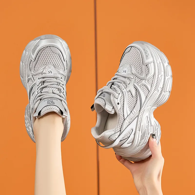 Milan Love Song Wear Resistant Impact Resistant Height Increasing Low Top Chunky Sneakers Women's-6