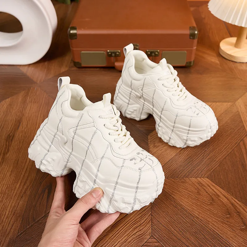 Milan Love Song Wear Resistant Lightweight Height Increasing Low Top Chunky Sneakers Women's-10