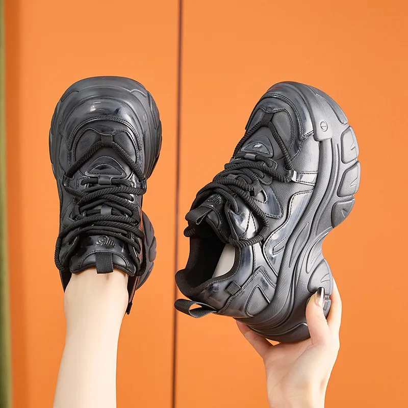 Milan Love Song Cushioned Wear Resistant Height Increasing Low Top Chunky Sneakers Women's-10