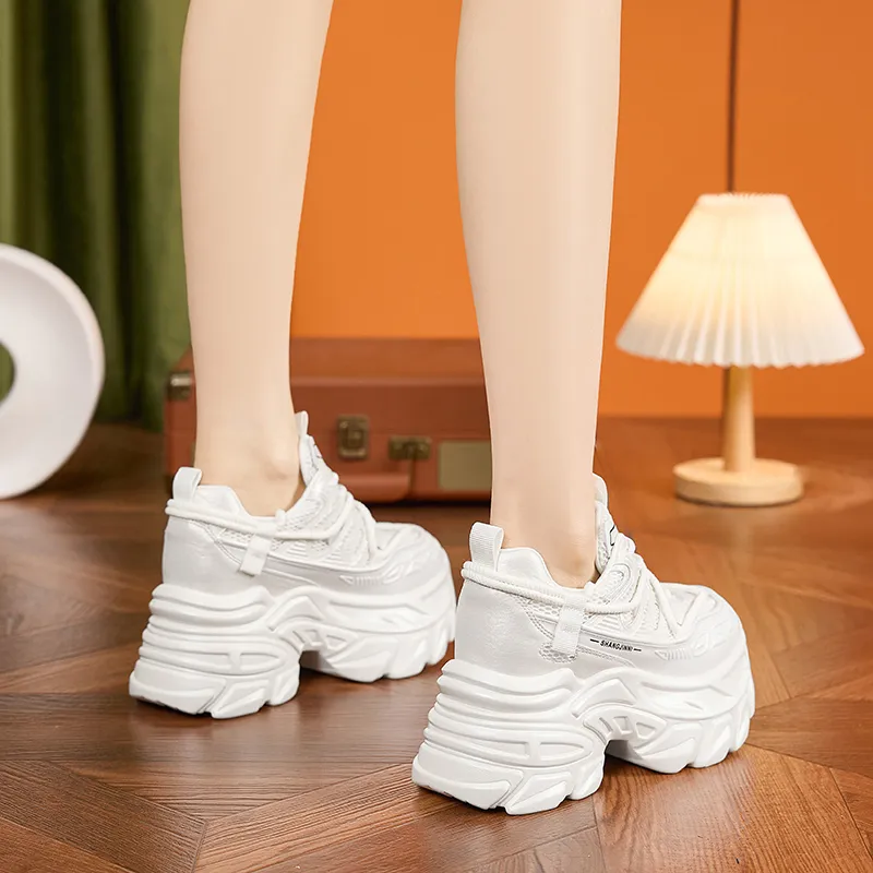 Milan Love Song Cushioned Wear Resistant Balanced Impact Resistant Height Increasing Low Top Chunky Sneakers Women's-3