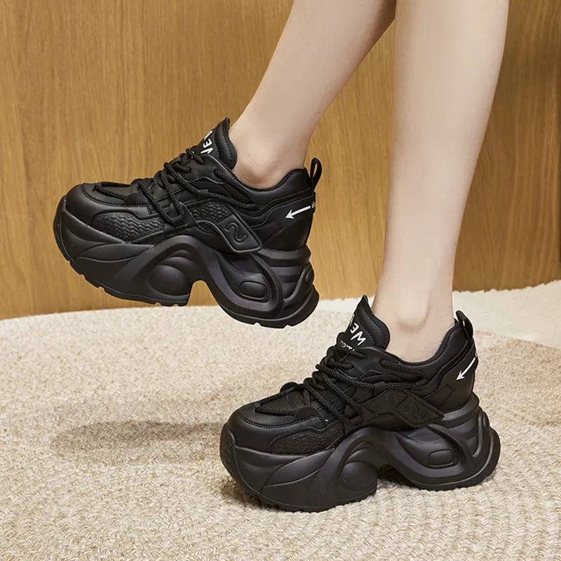 Milan Love Song Height Increasing Wear-Resistant Slip-Resistant Low-Top Chunky Sneakers 8cm Women's-10