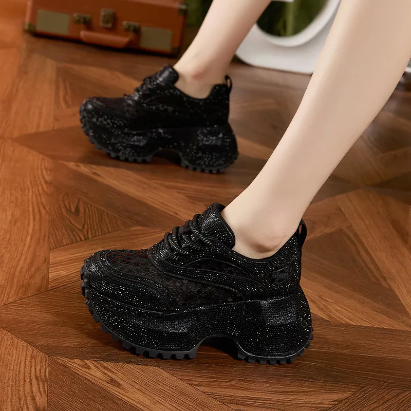 Milan Love Song Cushioning, Wear Resistant Low Top Chunky Sneakers Women's-8