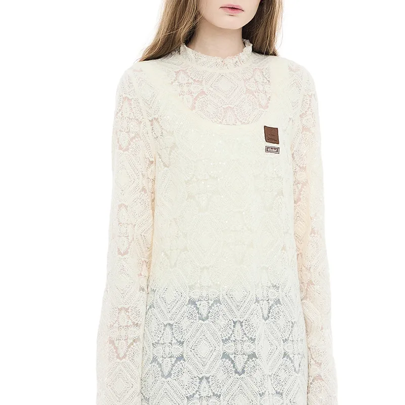 D'zzit Long Sleeved Dress Women's Ecru-2