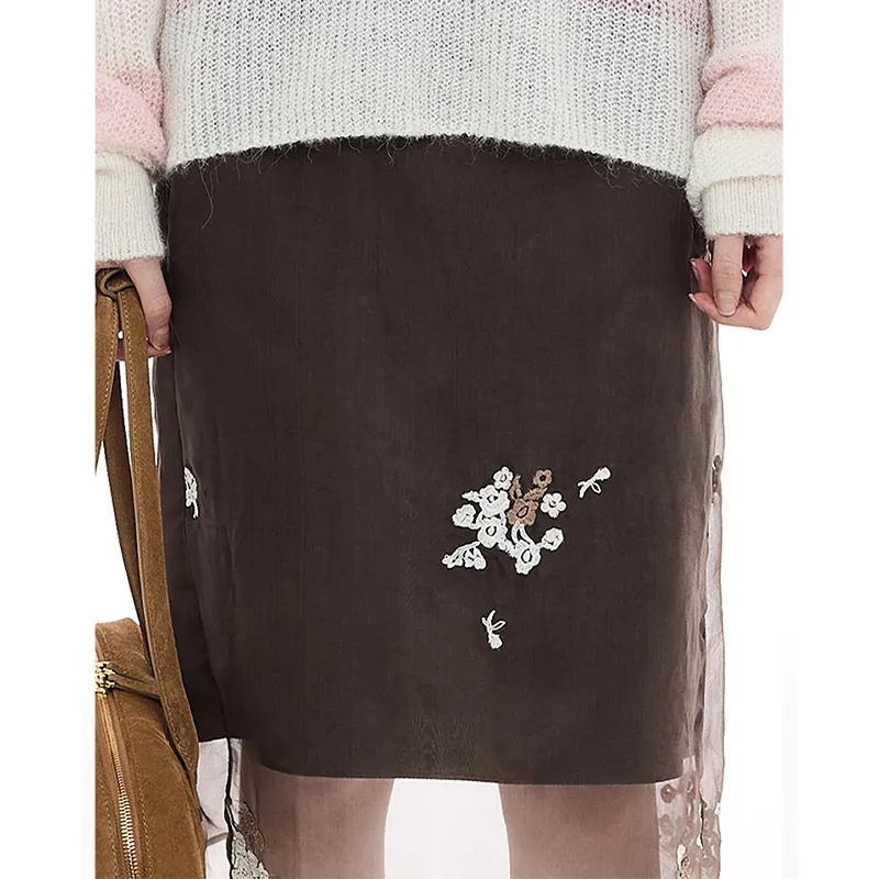 D'zzit Casual Short Skirts Women's Brown-4