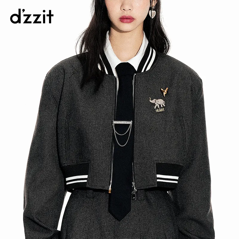 D'zzit Cropped Coats Women's Black-3